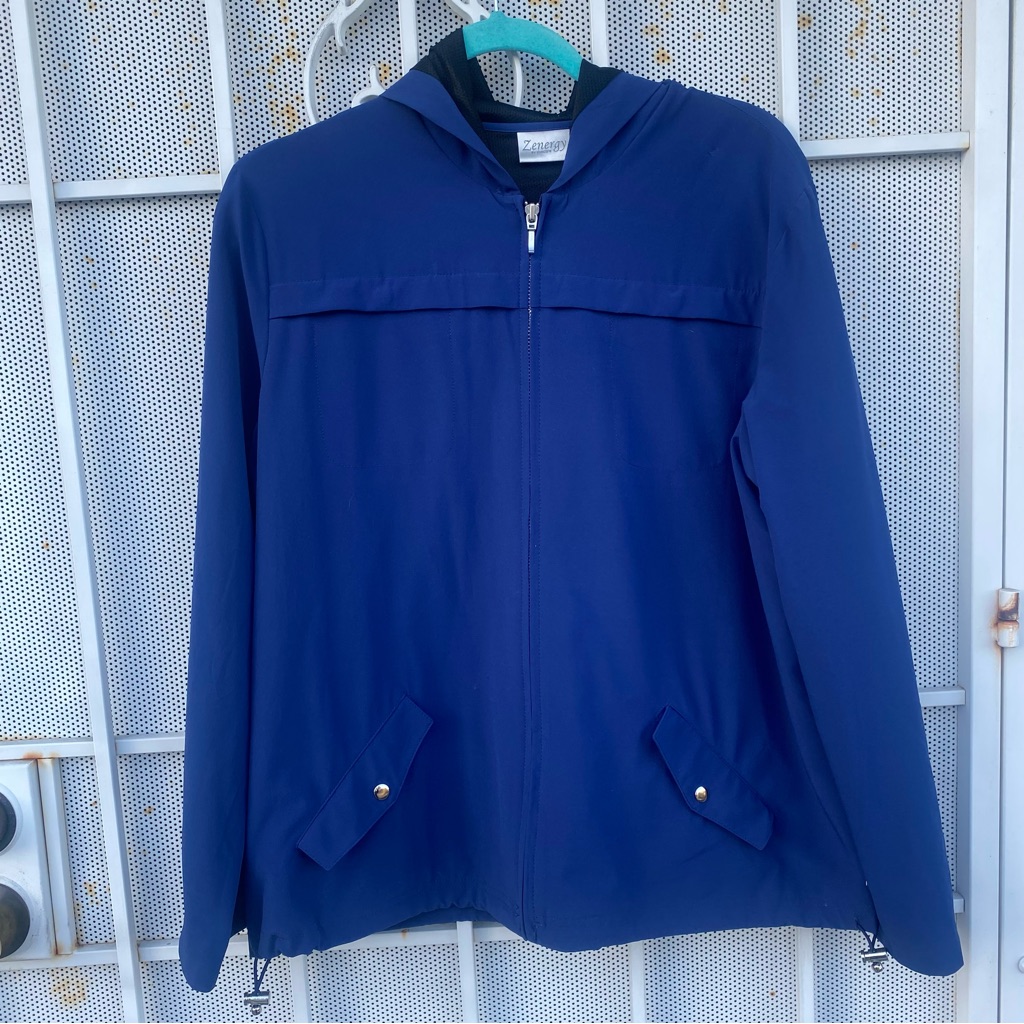 Zenergy By Chico 2 (Us 12/L) Long Sleeve (Roll Tab) Full Zip Lined Hooded Jacket